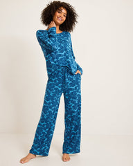 Knit Long Sleeve &amp; Pants Pajama Set - Deep Sea Teal