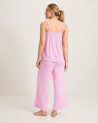 Jersey Tank Top &amp; Cropped Pants Pajama Set - Raspberry Creamsicle